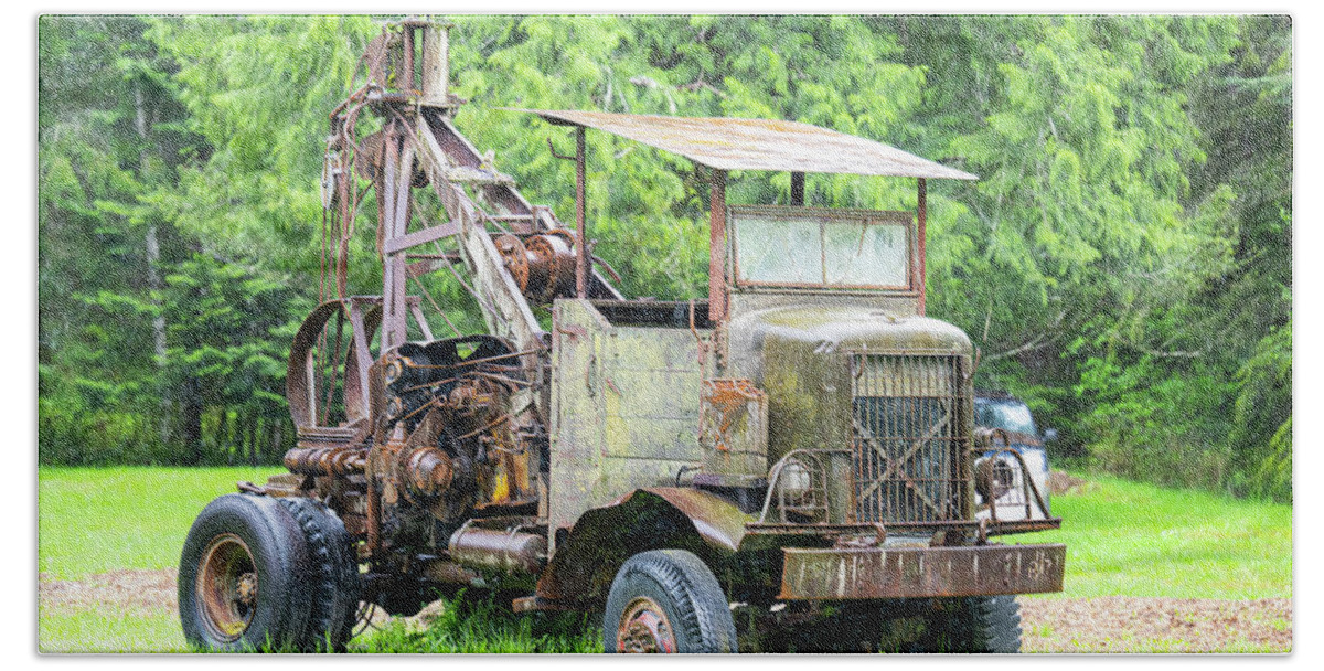 Transport Beach Towel featuring the photograph Old School Logging Truck by Paul Freidlund