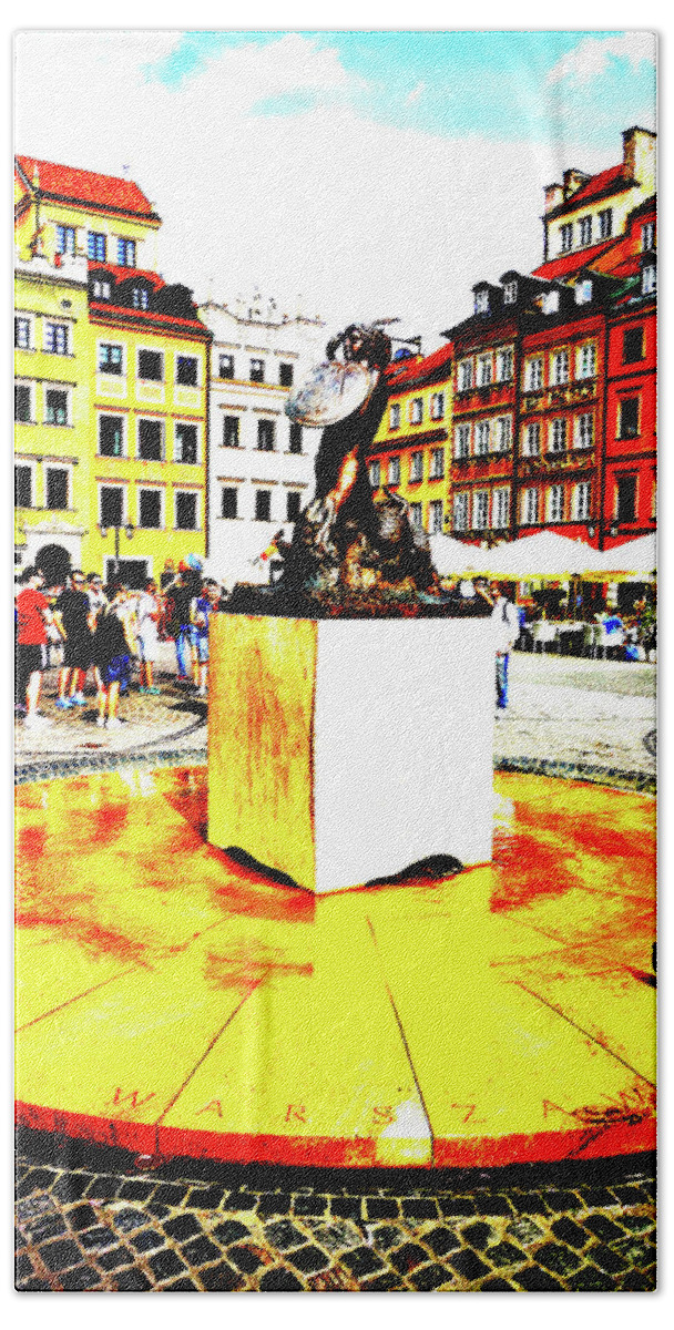 Warsaw Beach Towel featuring the photograph Old Town Square In Warsaw, Poland by John Siest