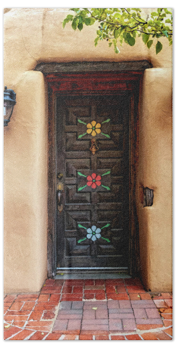 Doors Beach Towel featuring the photograph Old Town Wooden Door by Susan Rissi Tregoning