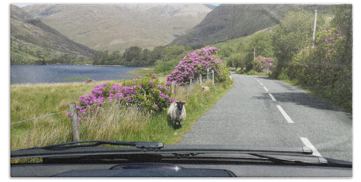 Irlande Beach Towel featuring the photograph On the road Ireland by Joelle Philibert