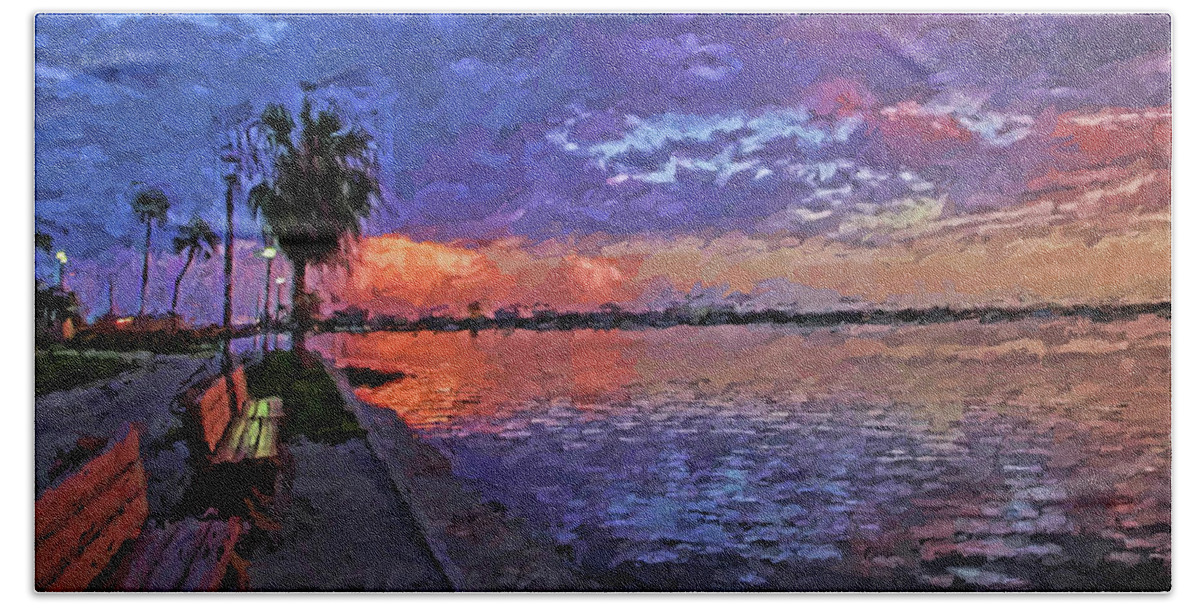 Manatee River Beach Towel featuring the photograph On The Waterfront by HH Photography of Florida