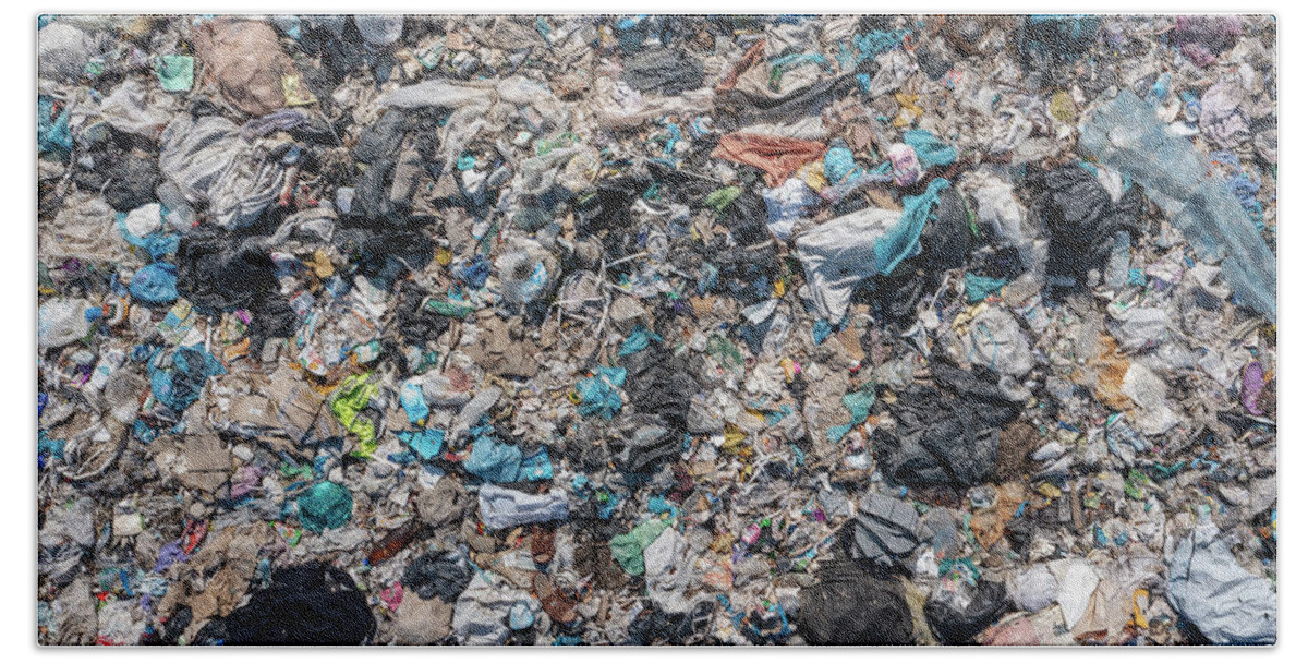 Garbage Beach Towel featuring the photograph Open storage of solid waste garbage by Mikhail Kokhanchikov