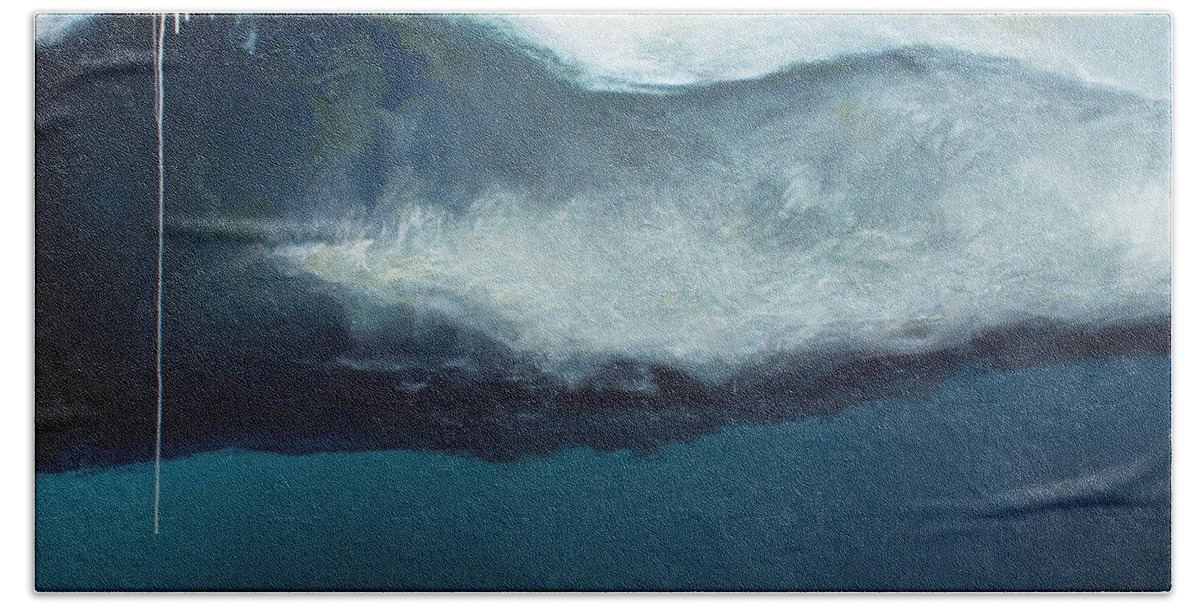 Derek Kaplan Beach Towel featuring the painting Opt.18.20 'Storm' by Derek Kaplan