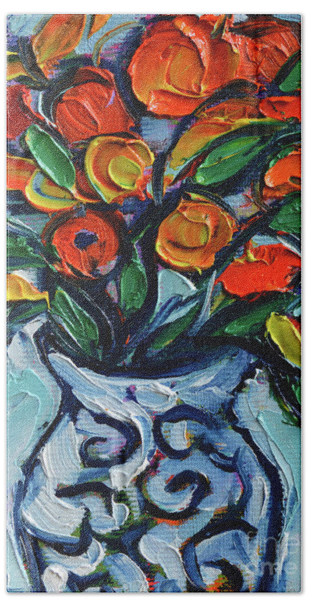 HYDRANGEAS LOVE palette knife oil painting Mona Edulesco Acrylic Print by  Mona Edulesco - Fine Art America