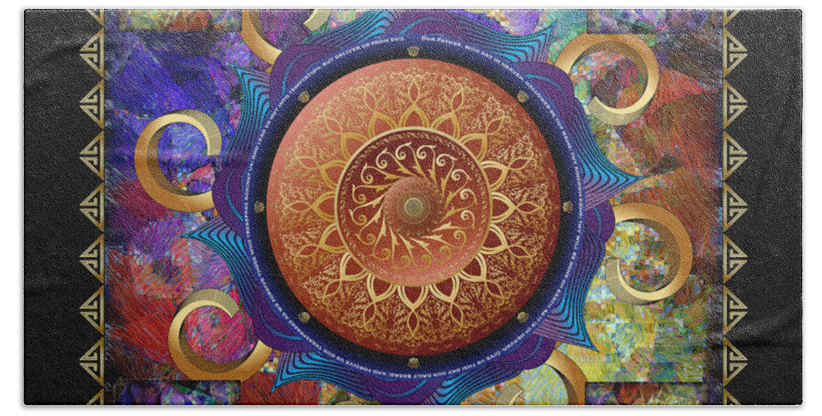 Mandala Graphic Beach Towel featuring the digital art Ornativo Vero Circulus No 4292 by Alan Bennington