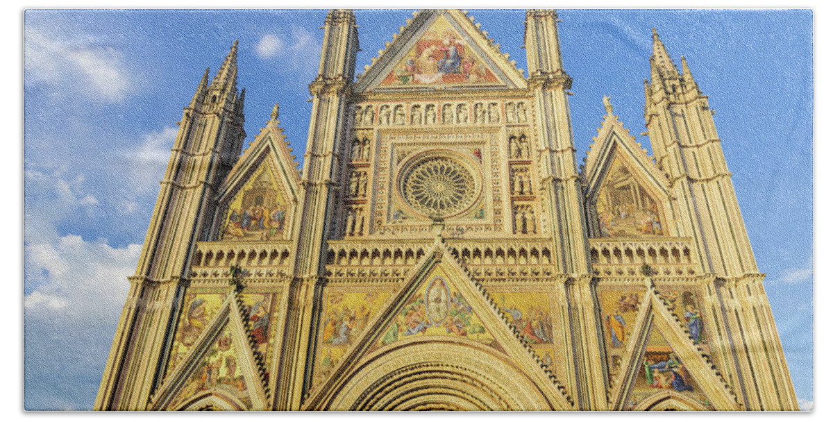 Orvieto Beach Towel featuring the photograph Orvieto Cathedral by Fabiano Di Paolo