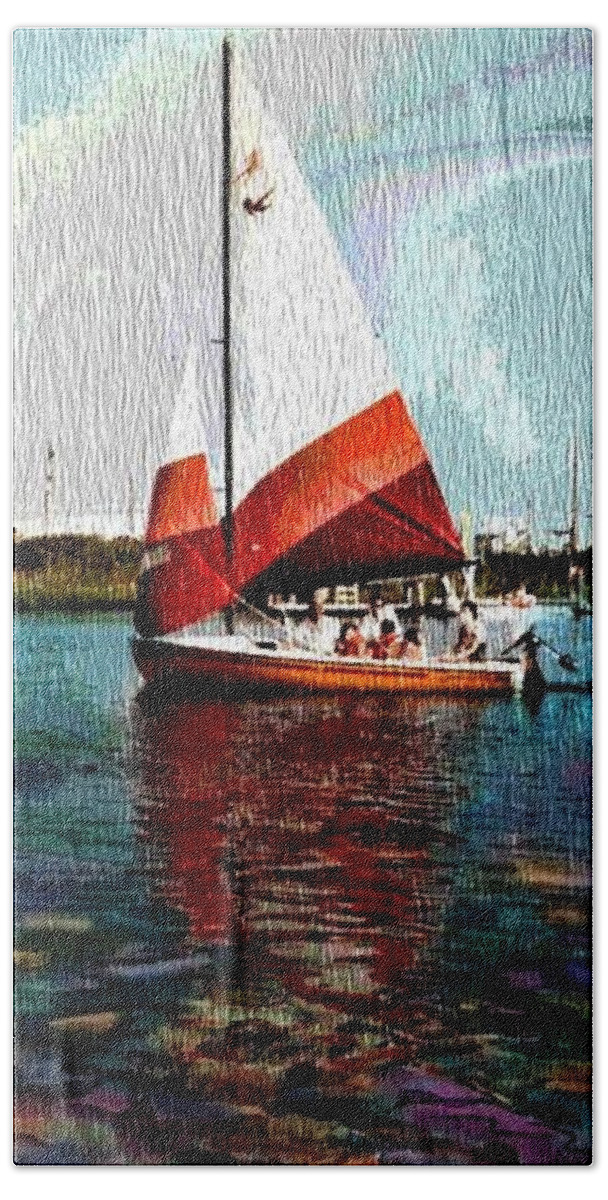 Sails Beach Sheet featuring the digital art Out for a Sail by Vickie G Buccini