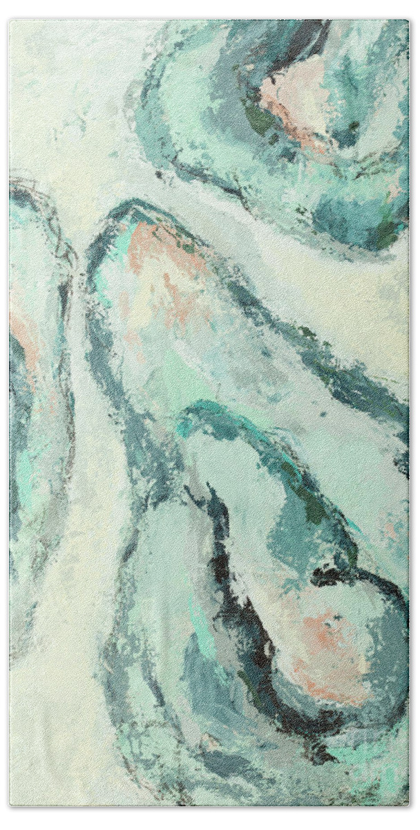 Oyster Beach Towel featuring the painting Oysters II by Kirsten Koza Reed