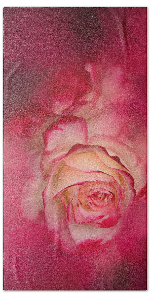 Floral Beach Towel featuring the photograph Painted Flamenco Rose by Theresa Tahara