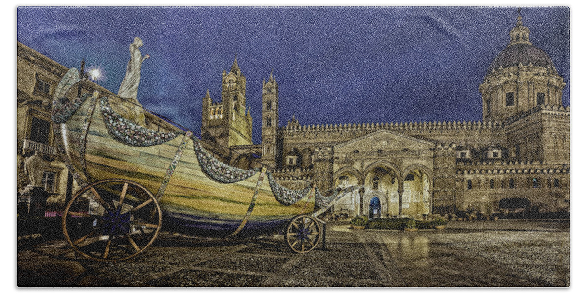 Palermo Cathedral Beach Towel featuring the photograph Palermo Cathedral by Ian Good