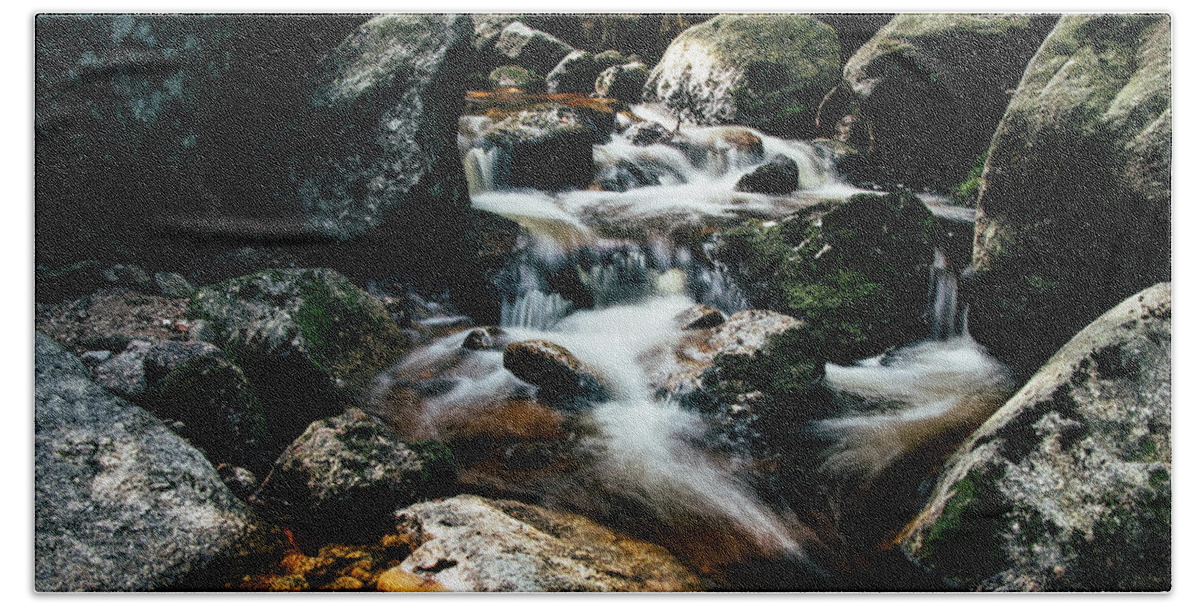 Jizera Mountains Beach Towel featuring the photograph Picturesque river hidden in the Jizera Mountains by Vaclav Sonnek