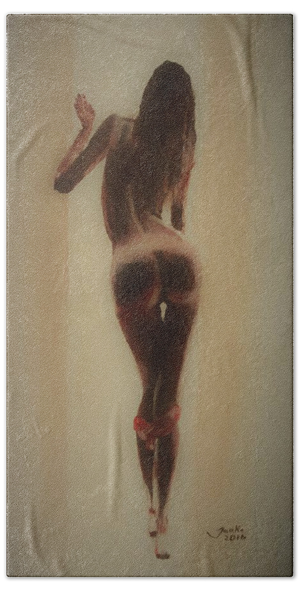 Panties Down Beach Towel by Jarko Aka Lui Grande - Pixels