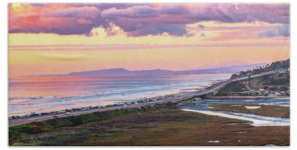 Sunset Beach Towel featuring the photograph Pastel Sunset by Ryan Huebel