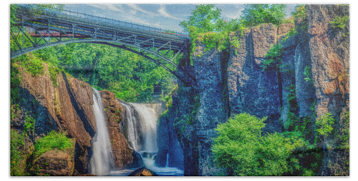 Great Falls Beach Towel featuring the photograph Paterson Great Falls by Penny Polakoff