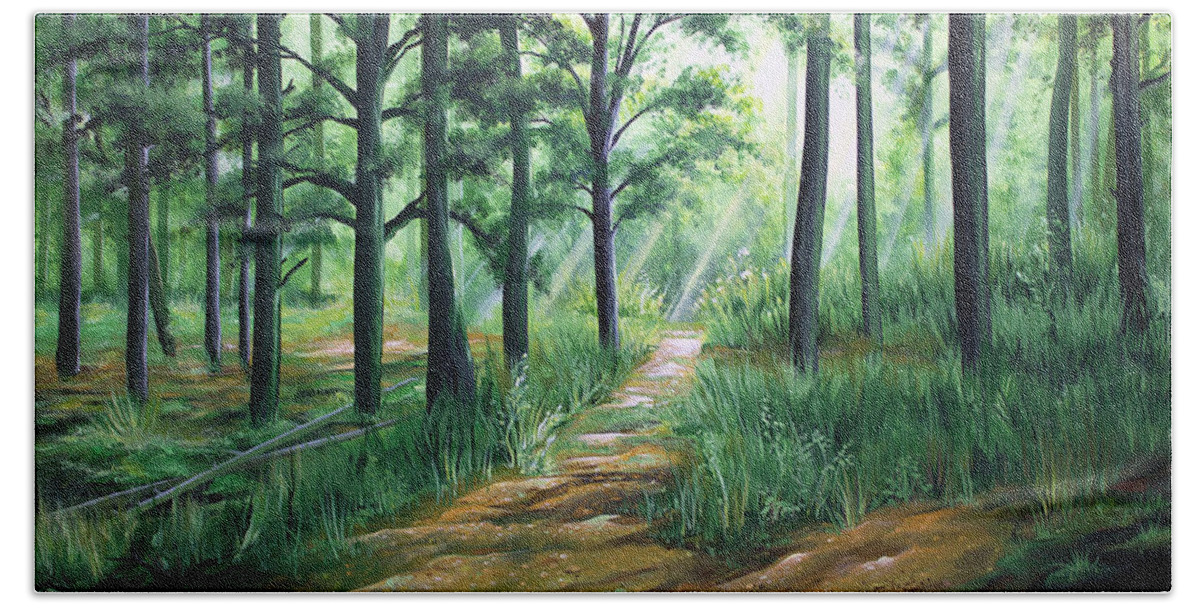 Forrest Beach Sheet featuring the painting Pathways by William Love
