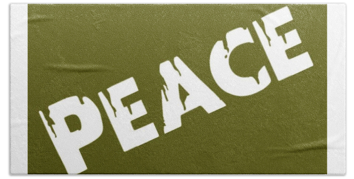  Beach Towel featuring the digital art Peace - Green by Tony Camm