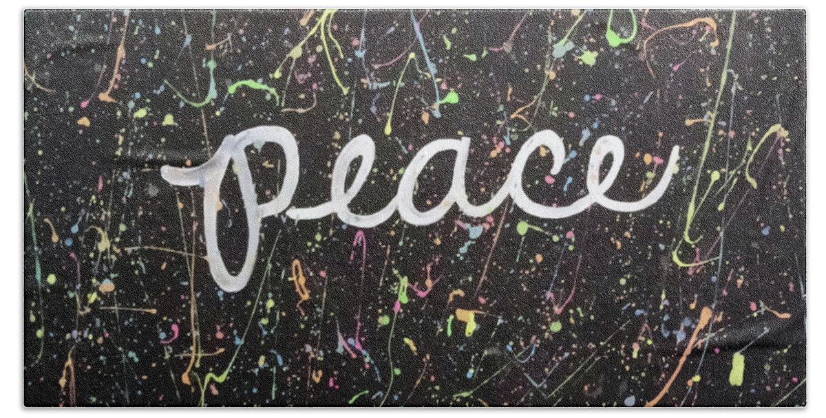 Peace Beach Towel featuring the painting Peace in the Chaos by Eseret Art