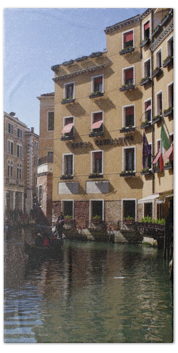 Gondola Ride Beach Towel featuring the photograph Peaceful afternoon in Venice. by Yvonne M Smith