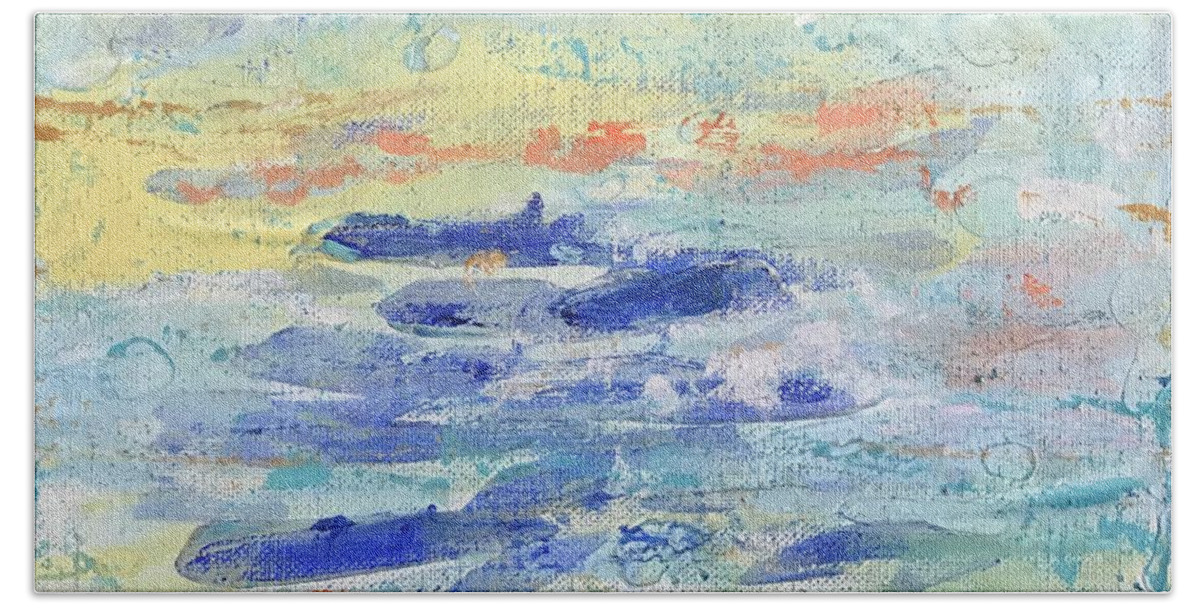 Beach Beach Towel featuring the painting Peaceful Afternoon by Medge Jaspan