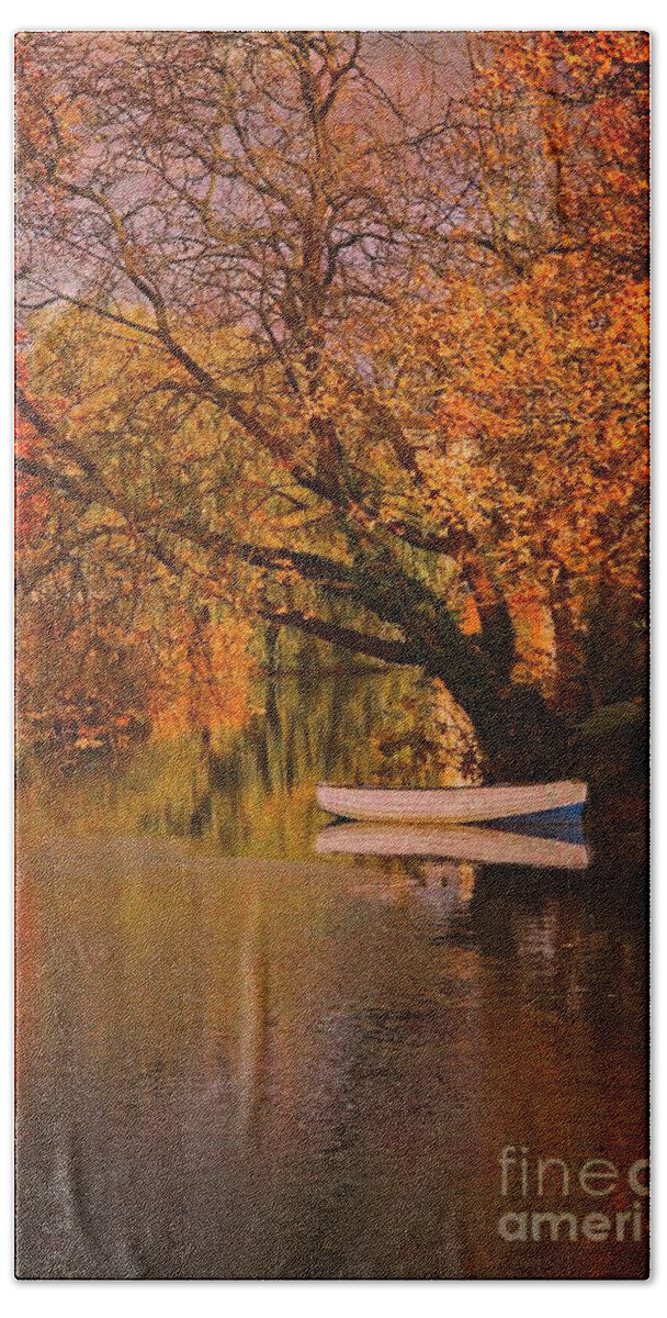 Stamford Beach Towel featuring the photograph Peaceful Backwater - Stamford Lincolnshire by Martyn Arnold