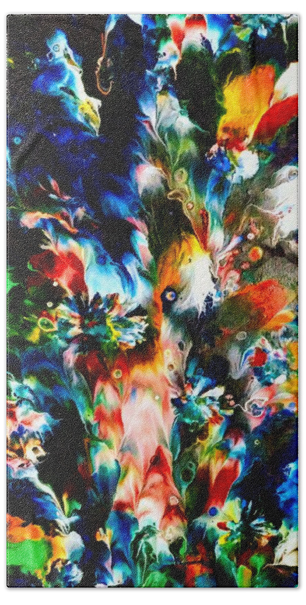 Peacock Beach Towel featuring the painting Peacock by Anna Adams