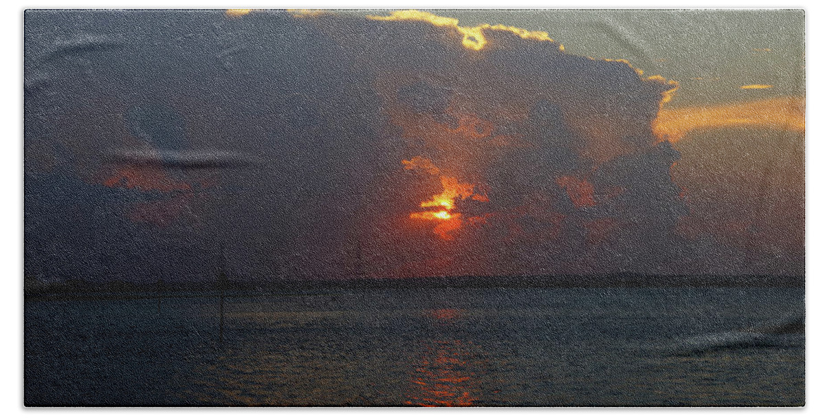 Cloud Wall Beach Towel featuring the photograph Peekaboo Sunset by Greg Graham