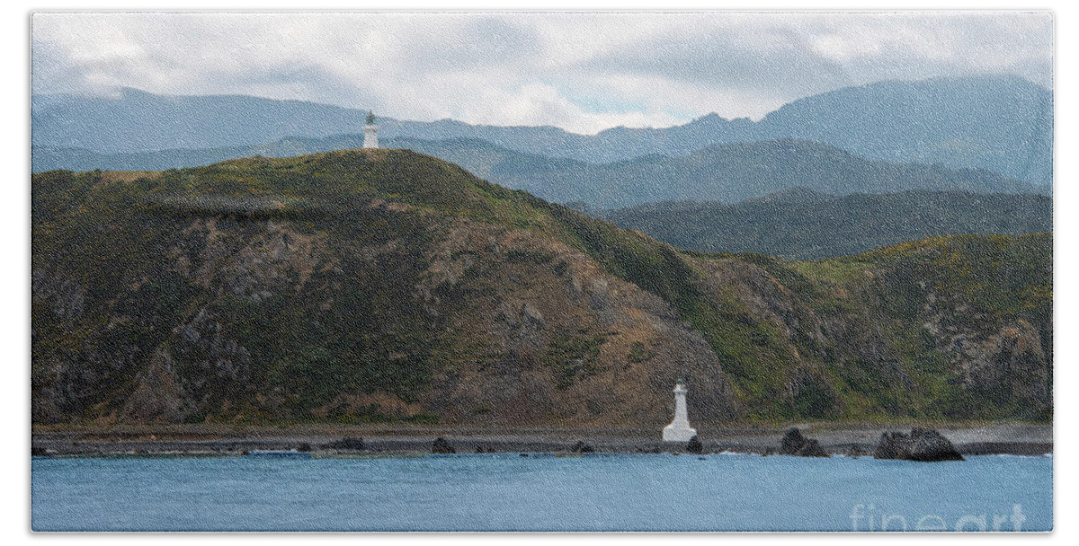 Cook Strait Beach Towel featuring the photograph Pencarrow Lighthouse by Bob Phillips