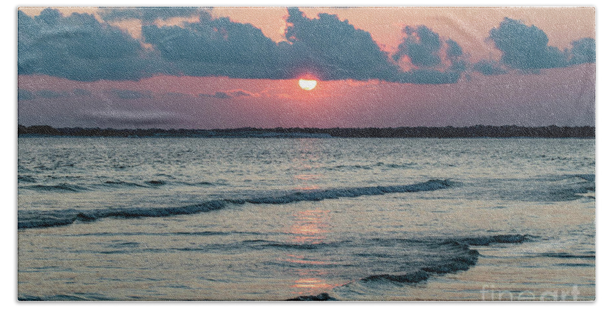 Pensacola Beach Towel featuring the photograph Pensacola Pass Sunset by Beachtown Views