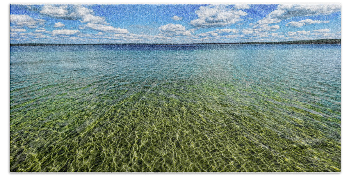 Higgins Lake Beach Towel featuring the photograph Perfect day at Higgins lake by Joe Holley