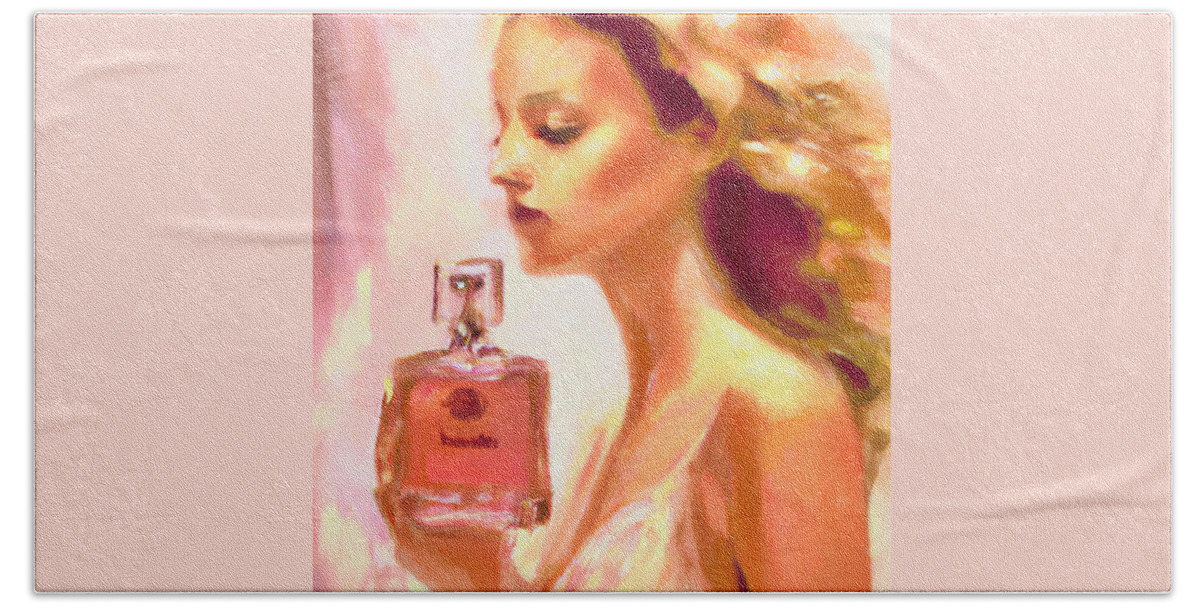 Perfume Beach Sheet featuring the painting Perfume by Dan Twyman