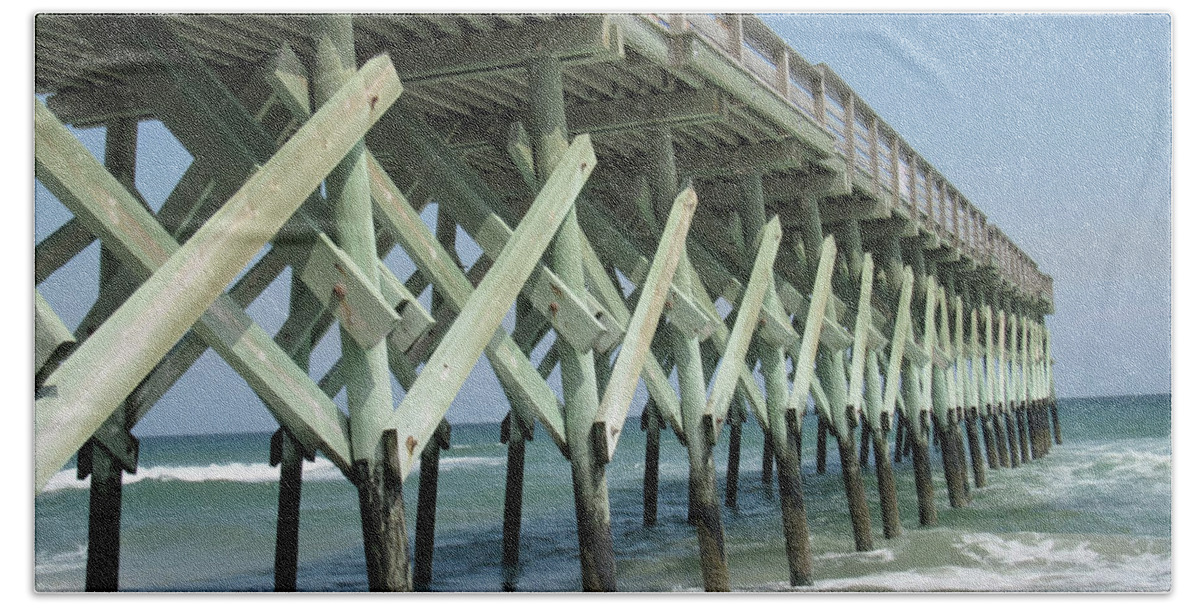 Pier Beach Sheet featuring the photograph Pier Strength by Roberta Byram