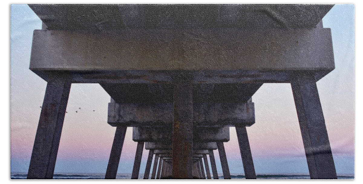 Juno Pier Beach Towel featuring the photograph Pierhenge by Laura Fasulo