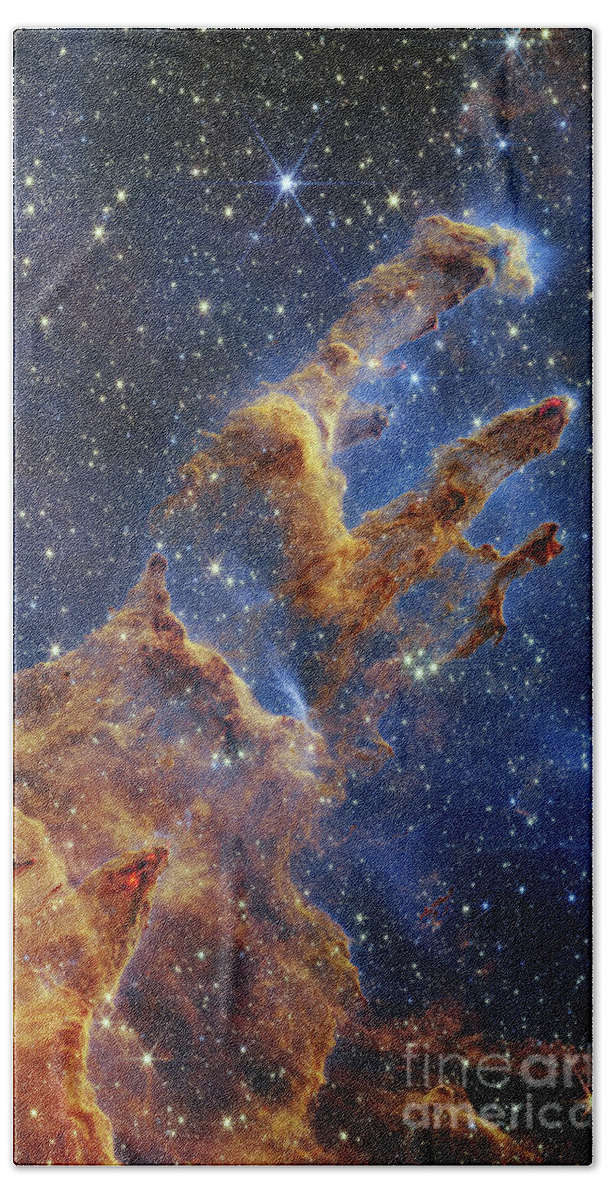 M16 Beach Sheet featuring the photograph Pillars of Creation, JWST image by Science Photo Library