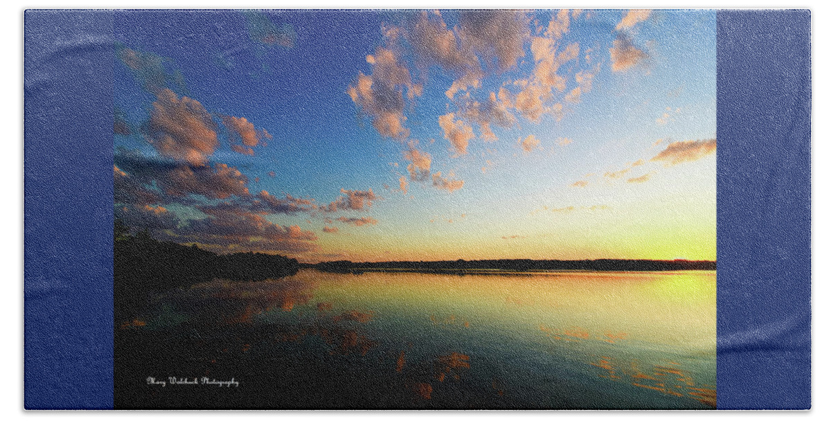 Sunset Beach Towel featuring the photograph Pink Cloud Sunset by Mary Walchuck