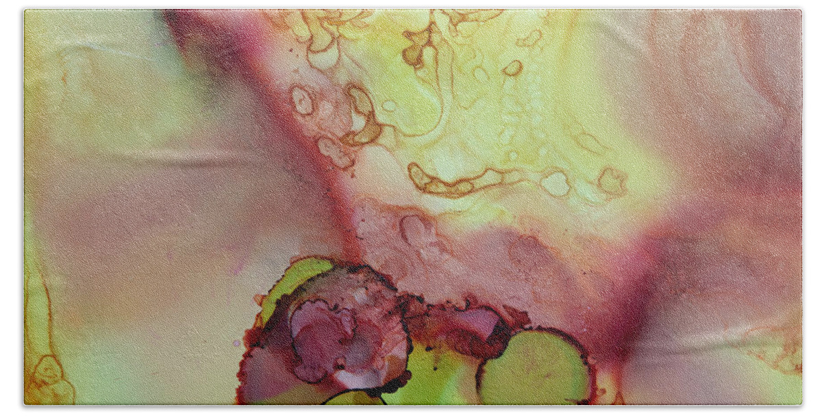 Nature Beach Towel featuring the painting Pink Fusion by Katrina Nixon
