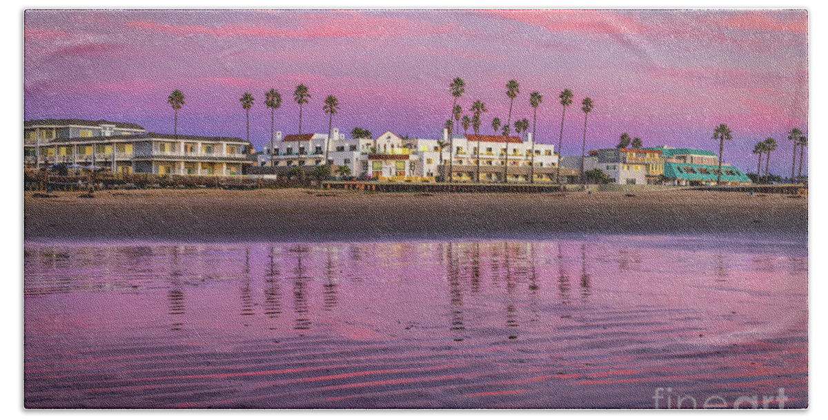 Pismo Beach Sheet featuring the photograph Pink Sunset Over Pismo Beach by Mimi Ditchie