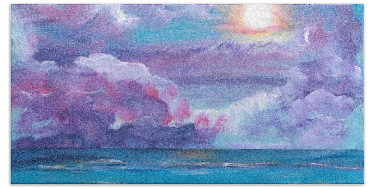 Pink Beach Towel featuring the painting Pinked by Esoteric Gardens KN