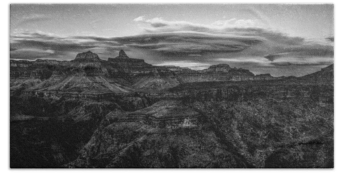 Plateau Point Beach Towel featuring the photograph Plateau Point in Monochrome by Amazing Action Photo Video