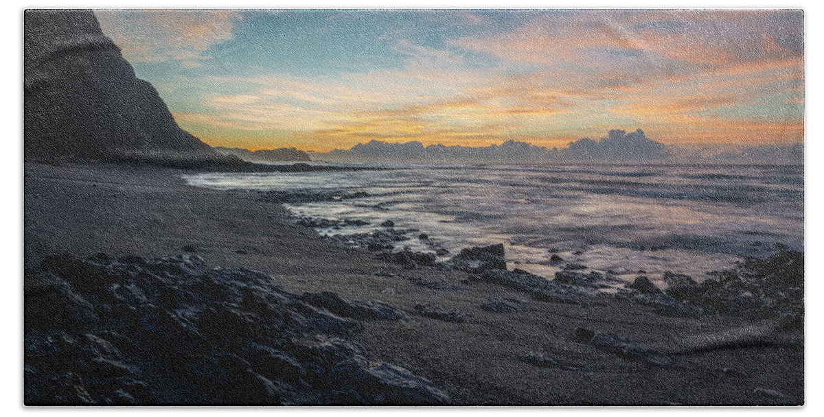Central America Beach Towel featuring the photograph Playa Escondida at sunrise-Samara-Costa Rica by Henri Leduc