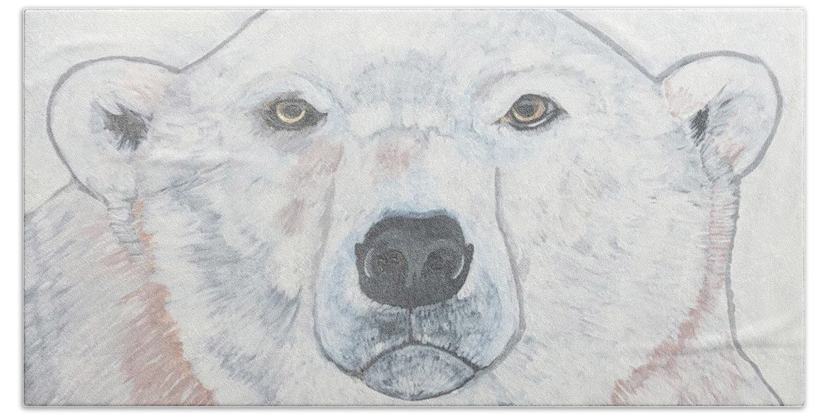  Beach Towel featuring the painting Polar Bear by Jam Art