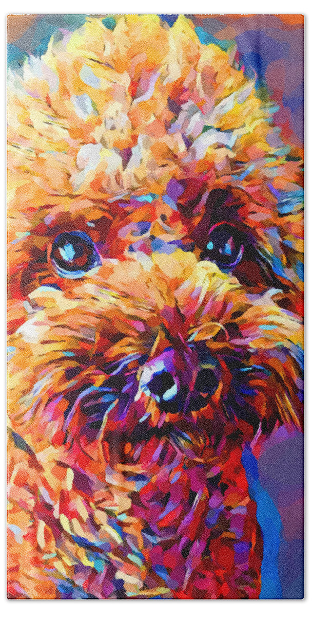 Dog Beach Towel featuring the painting Poodle 2 by Chris Butler