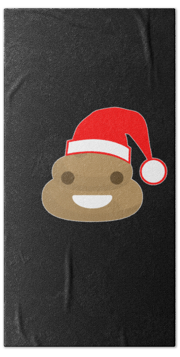 Christmas 2023 Beach Towel featuring the digital art Poop Emoji Santa by Flippin Sweet Gear