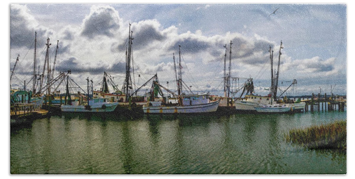 Port Royal Fishing Beach Towel featuring the photograph Port Royal Panorama by Norma Brandsberg
