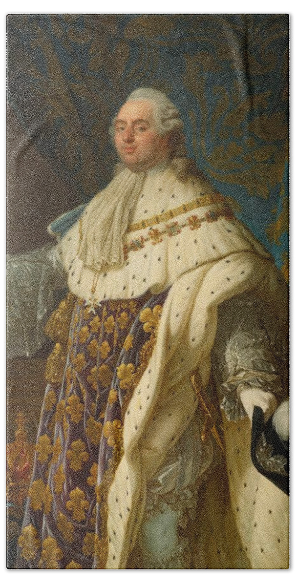 Portrait Of King Louis X V I In Full Coronation Regalia Beach Towel by  Mountain Dreams - Pixels