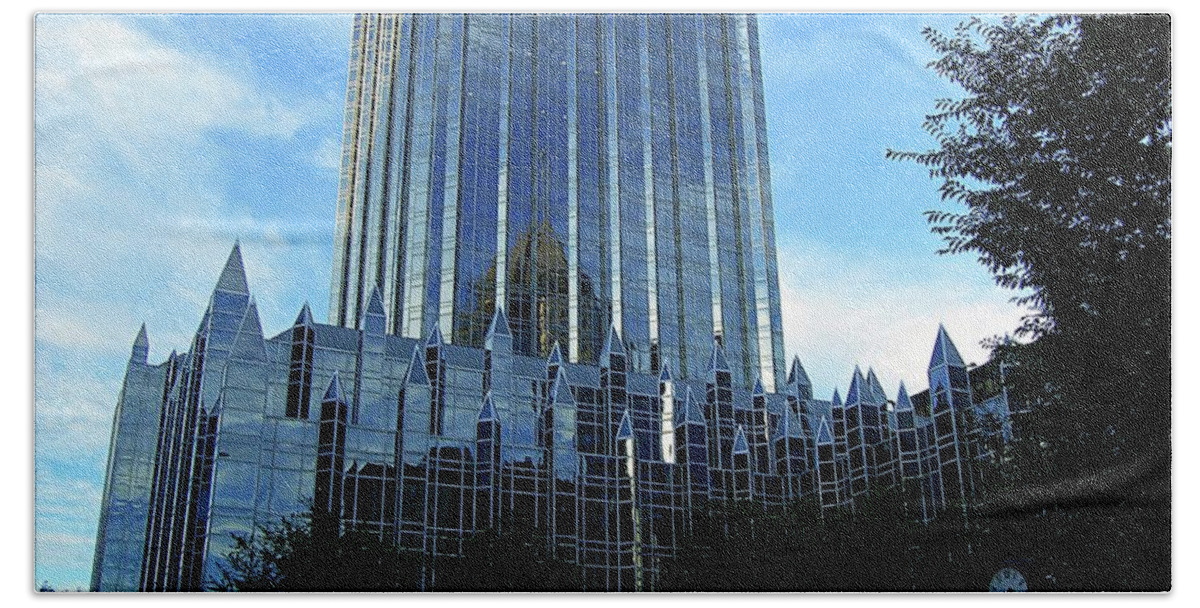 Architecture Beach Towel featuring the photograph PPG building3 by Christopher James
