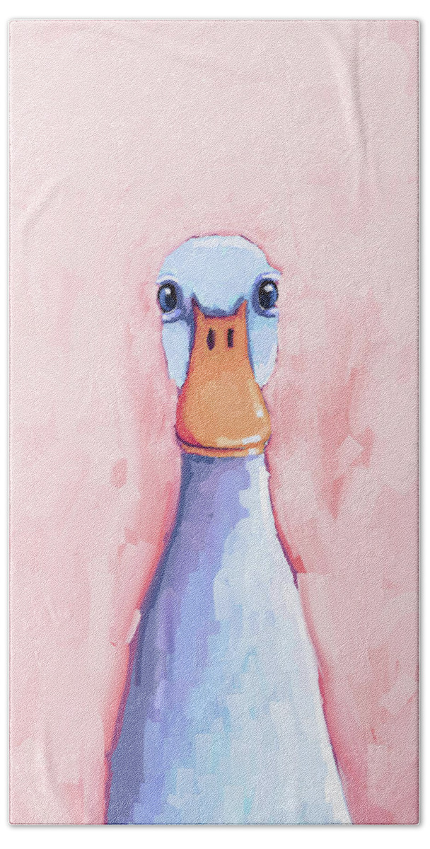 Duck Beach Towel featuring the painting Pretty Duck by Lucia Stewart