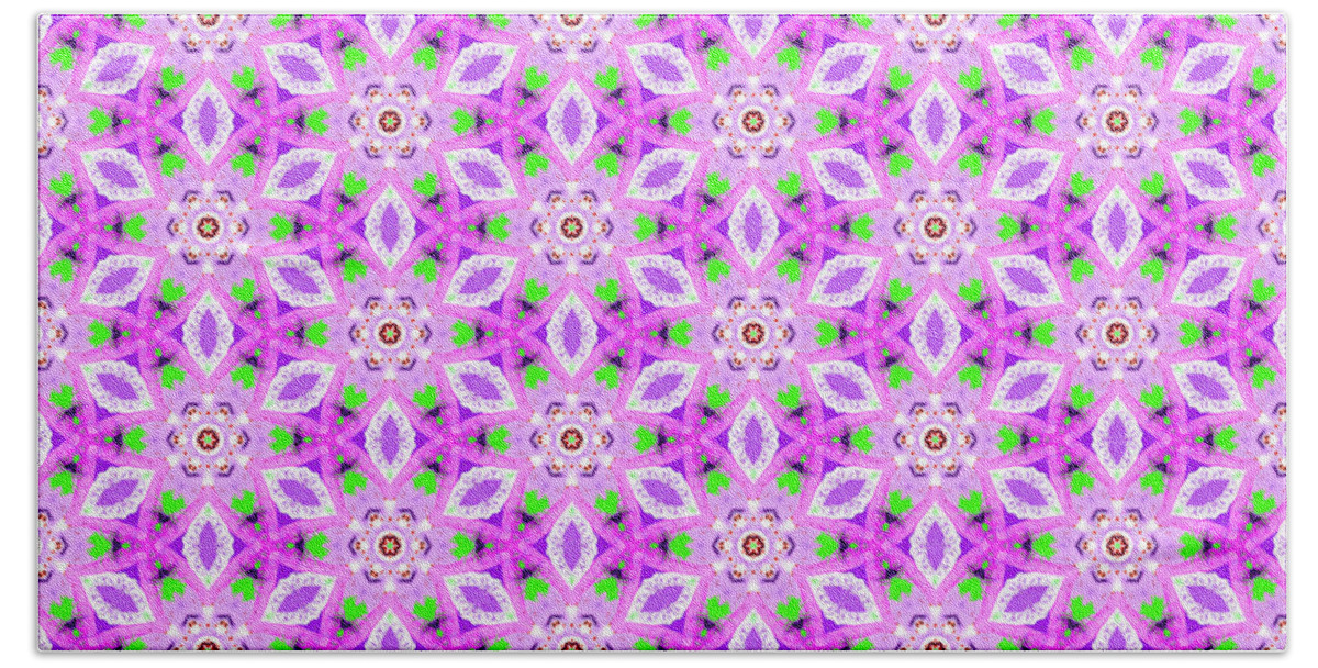 Pretty Beach Towel featuring the photograph Pretty Pink Kaleidoscope Pattern 1 by Marianne Campolongo