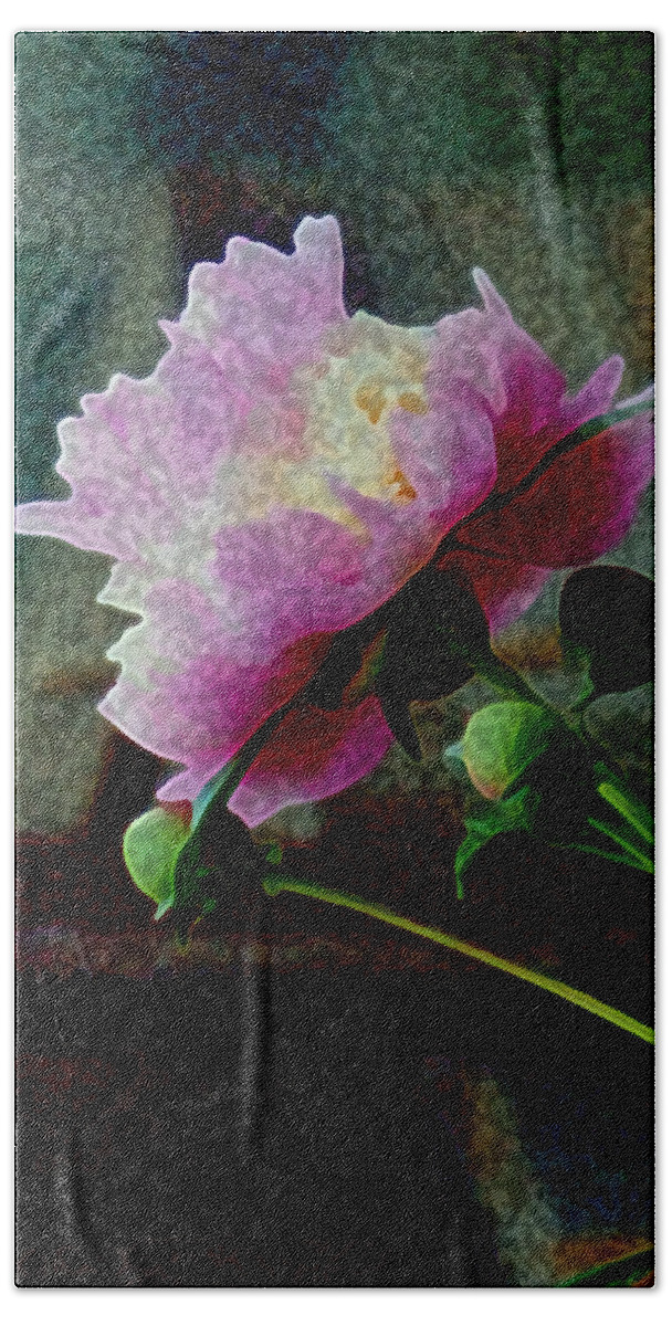 Flower Beach Towel featuring the digital art Queen Peony by Vallee Johnson