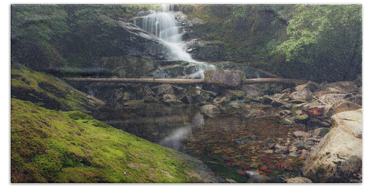 Waterfall Beach Towel featuring the photograph Quiet Falls 2 by Michael Rauwolf