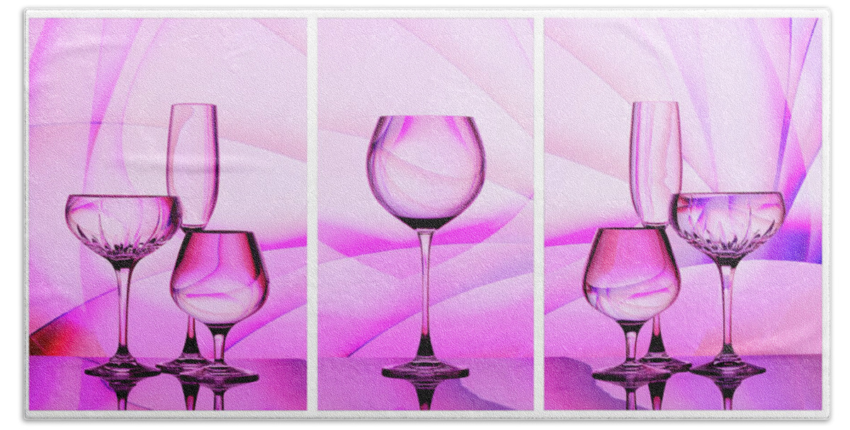 Refraction Beach Towel featuring the photograph Radiant - Triptych by Elvira Peretsman